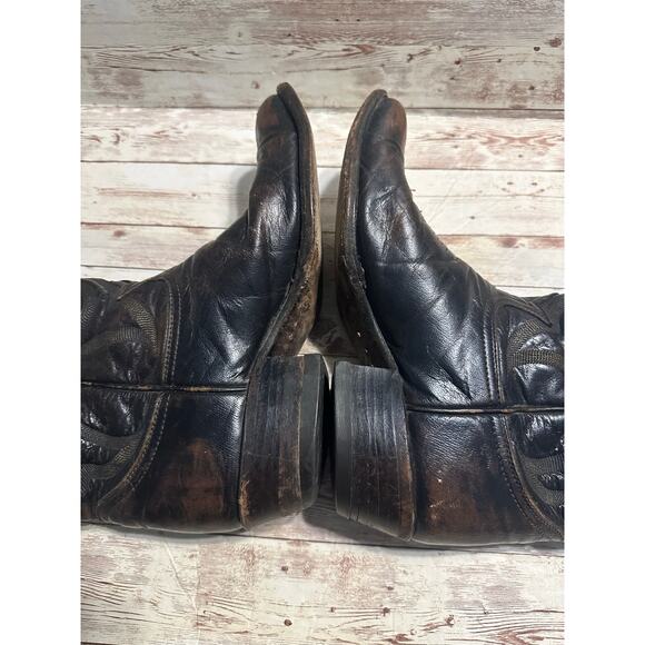 Tony Lama Cowboy Boots Men\'s Size 8 D Black Leather El Paso USA Western main image 7